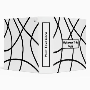 black and white Modern Minimalistic Abstract Binder