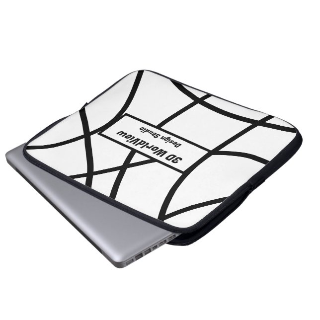 black and white Modern Minimalistic Abstract  Laptop Sleeve (Front Bottom)
