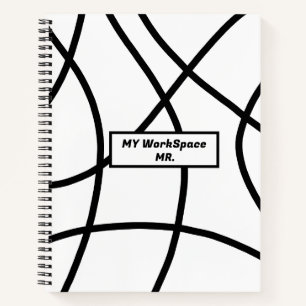 black and white Modern Minimalistic Abstract  Notebook