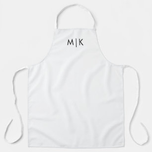 Black and White   Modern Monogram Apron