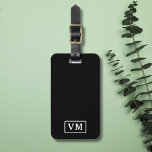 Black and White Modern Monogram Custom Luggage Tag<br><div class="desc">Black and White Modern Monogram Custom Luggage Tag</div>