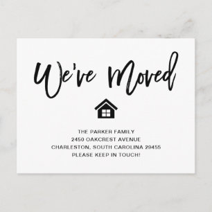 Black and White   Modern Moving Announcement Postcard