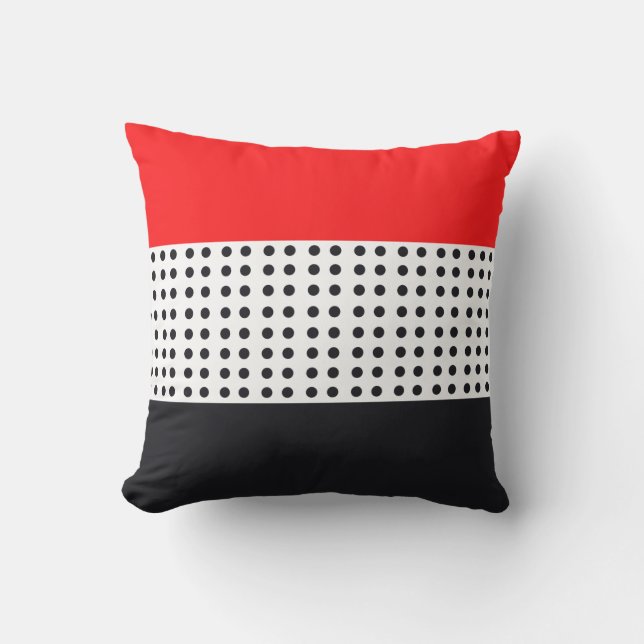 Black and White Modern Outdoor Pillow (Front)