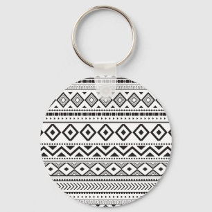 Black and white modern pattern keychain