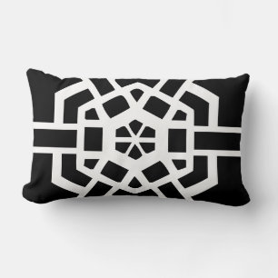 black and white modern pattern lumbar pillow