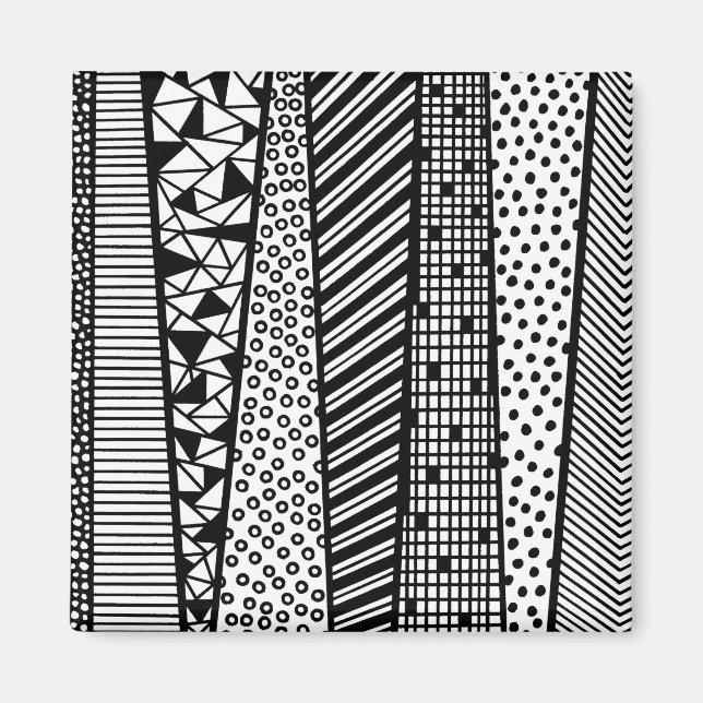 Black and white - modern pattern magnet (Front)