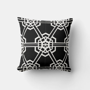 black and white modern pattern throw pillow