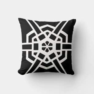black and white modern pattern throw pillow