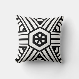 black and white modern pillow