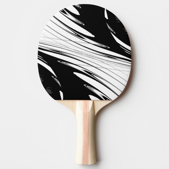 Black and White Modern Ping Pong Paddle (Front)