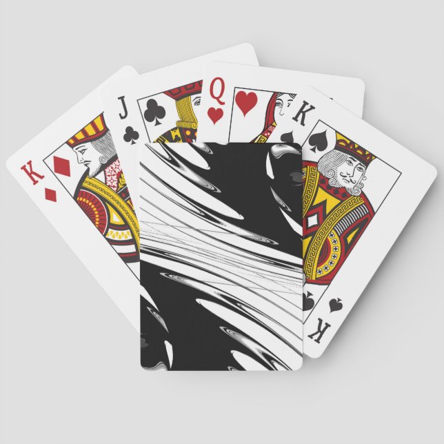 Black and White Modern Playing Cards (Back)