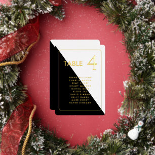 Black and White Modern Real Foil Table Card