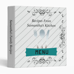 Black And White Modern Recipe Cookbook Binder