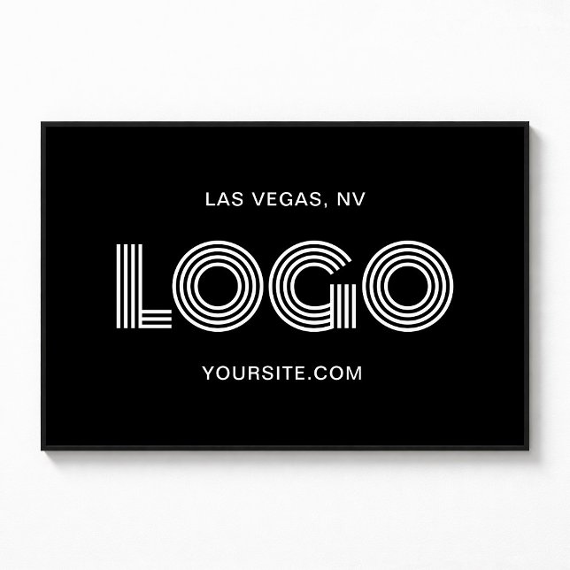 Black and White Modern Rectangular Logo Poster (Black and White Modern Rectangular Logo Poster)