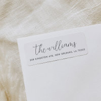 Black and White Modern Script Return Address