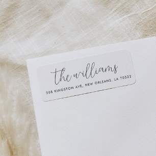 Black and White Modern Script Return Address
