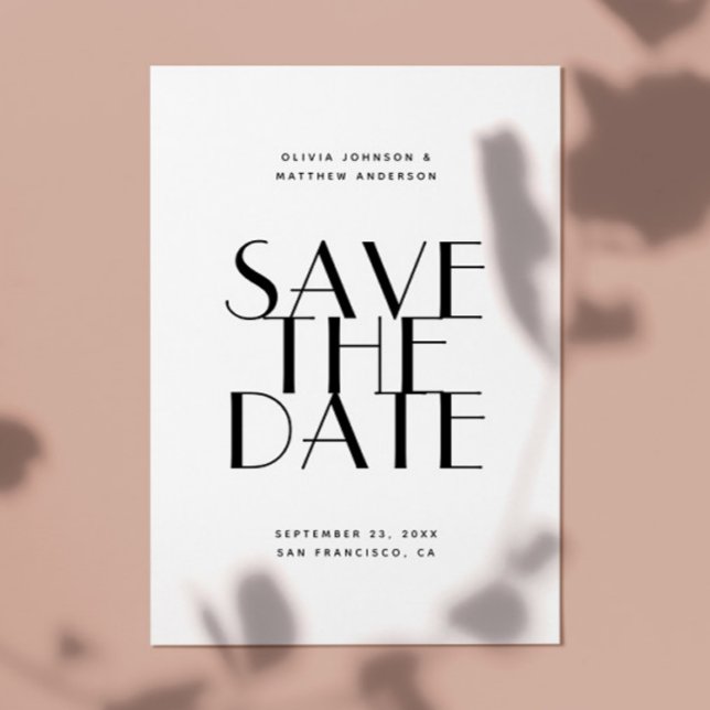 Black and white modern simple minimalist wedding save the date (Creator Uploaded)