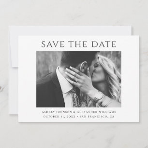 Black and white modern simple minimalist wedding save the date