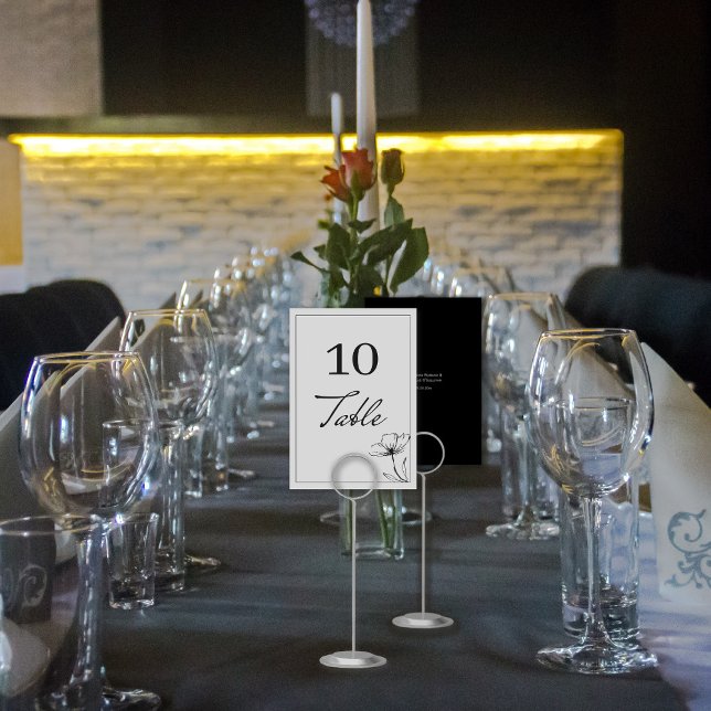 Black and White Modern Simple Wedding Table Number (Creator Uploaded)