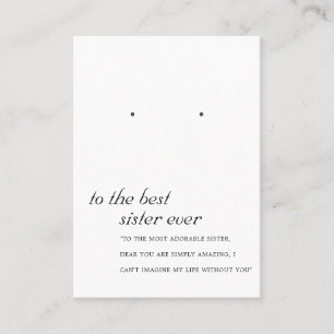 BLACK AND WHITE MODERN SISTER EARRING DISPLAY CARD