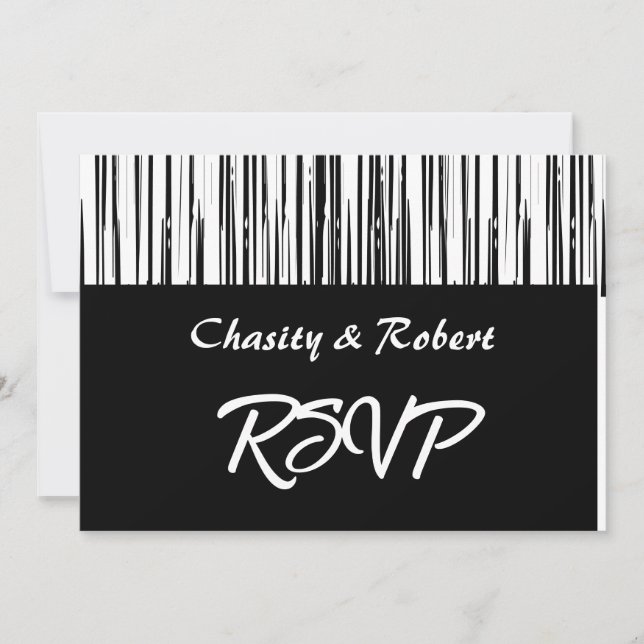 Black and White Modern Stripe Elegant Minimalist Invitation (Front)