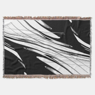 Black and White Modern Throw Blanket