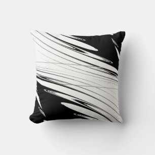 Black and White Modern Throw Pillow