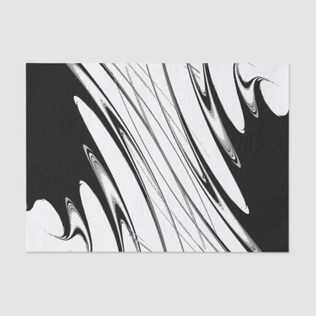 Black and White Modern Tissue Paper (Front)