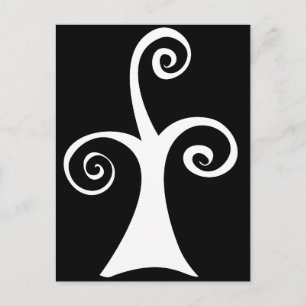 Black and White Modern Tree Postcard