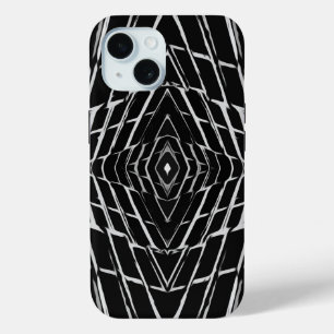 Black and White Modern Trendy Abstract Pattern iPhone 15 Case