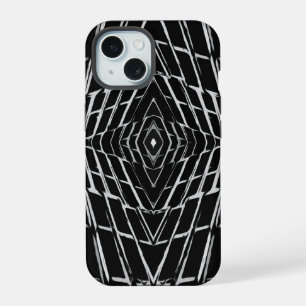 Black and White Modern Trendy Abstract Pattern iPhone 15 Case