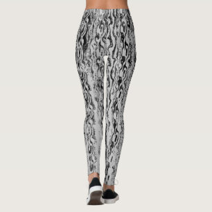 Black and White Modern Trendy Abstract Pattern Leggings