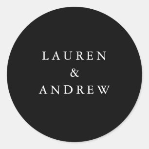 Black and White Modern Wedding Envelope Seals