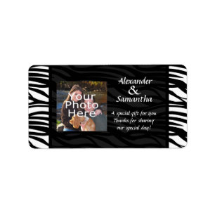 Black and White Modern Wedding Gift or Favour Labe Label