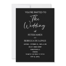 Black and White Modern Wedding Invitation