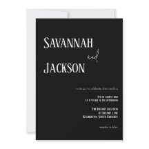 Black and White Modern Wedding Invitation