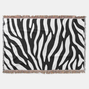 Black and white modern zebra print throw blanket