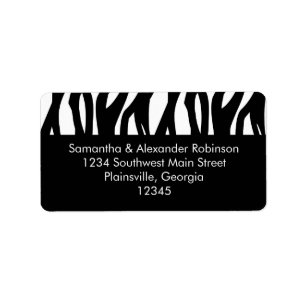 Black and White Modernist Stripe Label