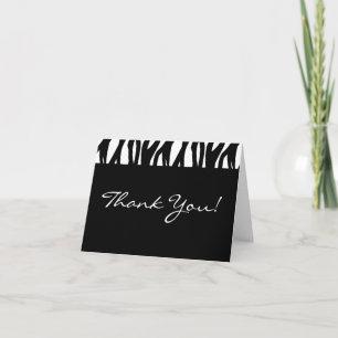 Black and White Modernist Stripe Thank You Card