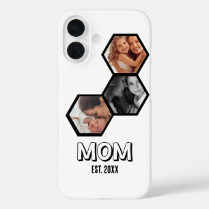 Black and White Mom Established Hexagon 3 photo iPhone 16 Case