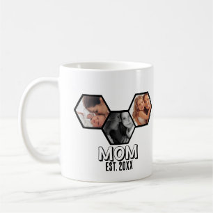 Black and White Mom Established Hexagon 3 photo Coffee Mug