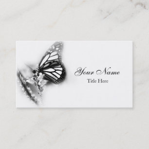 Black and White Monarch Butterfly Business Card
