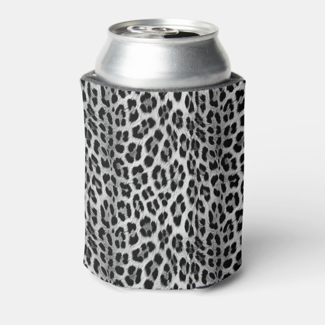 Black and white monochrome, leopard pattern can cooler (Can Back)