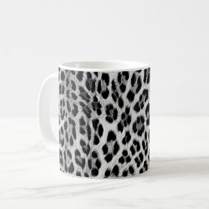 Black and white monochrome, leopard pattern coffee mug