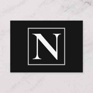 Black and White Monogram  Business Card
