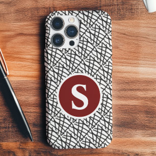 Black and White Monogram  iPhone 16 Pro Max Case