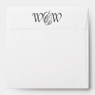 Black and White Monogram Envelope