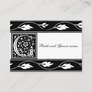 Black And White Monogram G Bridal Registry Card