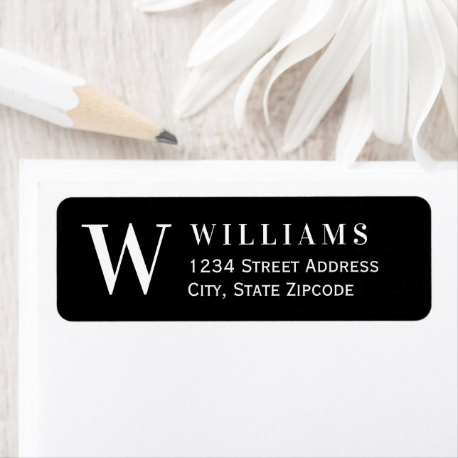 Black and White Monogram Initial Address (Insitu)