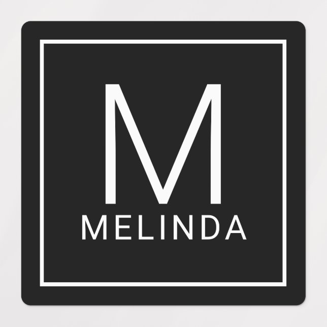 Black and White Monogram Minimalist Labels (Design 1)